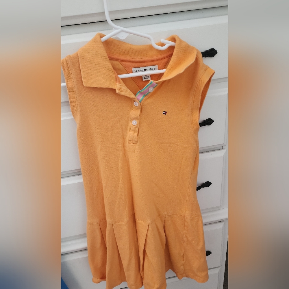 Tommy Hilfiger Girl's Golf Tennis Dress Youth Small Orange Sleeveless